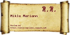 Mikle Mariann névjegykártya